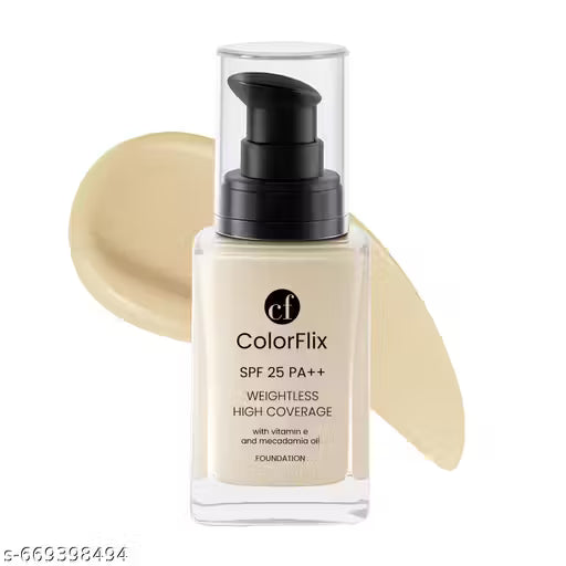 ColorFlix Tinted Serum Foundation & Concealer with High Coverage and 24-Hour Wear- Beige Glow, 30ml