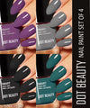 Dot Beauty Quick Dry Long Lasting Nail Polish Pack of 4 Multicolor Combo - Chip Resistant, Acetone-Free Formula, Rich Pigmentation