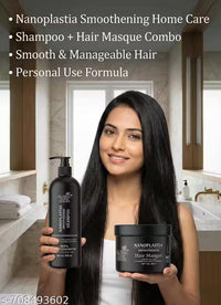 Global Zone Series Nanoplastia Smoothening Shampoo and Hair Masque, 500 ml Each, Sulphate and Paraben Free (GZS-BLACK-SMPU-MSK)