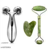 Manual Non Electric Face Body Roller Massager, 3D Roller Face Massager With Anti Aging 100% Natural Jade