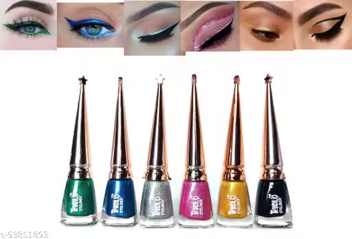 Touchup Smudge proof Glitter Liquid Eyeliner Set of 6, 29 m