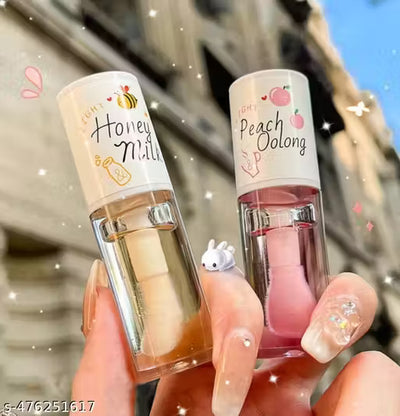 2Pc Honeymilk Lip Gloss Set - Moisturizing and Nourishing Lip Care for Soft, Shiny Lips - Natural Honeymilk Flavor