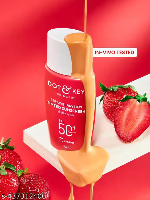 Strawberry Dew Tinted Sunscreen In-Vivo Tested SPF 50+ PA++++Daily Wear 50ml Sand 03